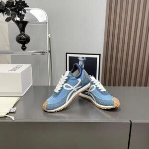 Blue Sneakers with White Accents